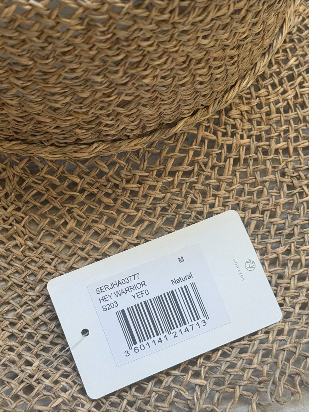 Roxy Natural Straw Sun Hat with Braided Trim - Picture 3 of 4